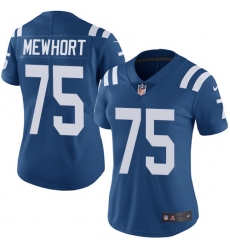 Women's Nike Indianapolis Colts #75 Jack Mewhort Royal Blue Team Color Vapor Untouchable Limited Player NFL Jersey