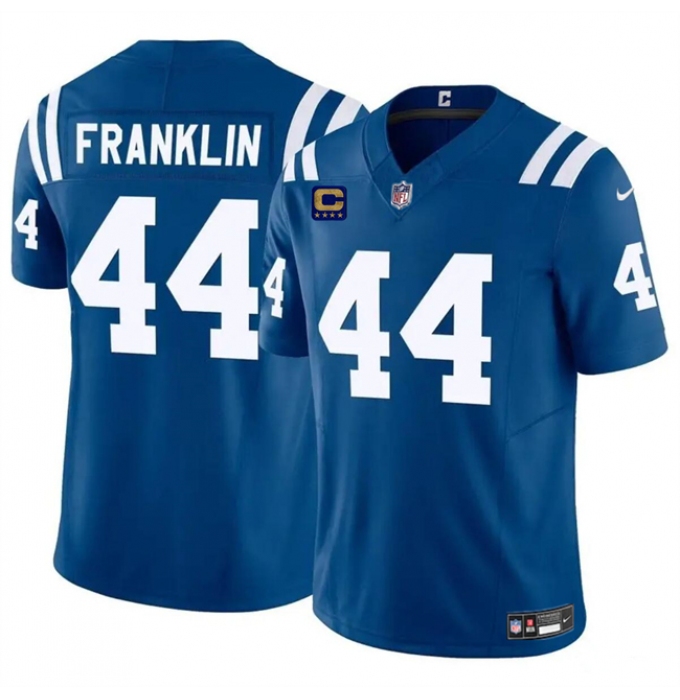 Men's Indianapolis Colts #44 Zaire Franklin Blue 2024 F.U.S.E. With 4-Star C  Vapor Limited Stitched Football Jersey