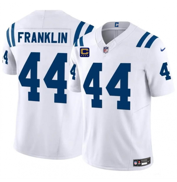 Men's Indianapolis Colts #44 Zaire Franklin White 2024 F.U.S.E. With 4-Star C Vapor Limited Stitched Football Jersey