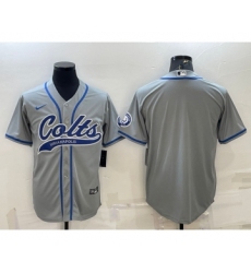 Men's Indianapolis Colts Blank Grey Cool Base Stitched Baseball Jersey