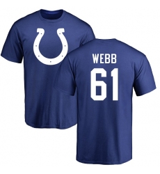 NFL Nike Indianapolis Colts #61 JMarcus Webb Royal Blue Name & Number Logo T-Shirt