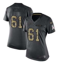 Women's Nike Indianapolis Colts #61 JMarcus Webb Limited Black 2016 Salute to Service NFL Jersey