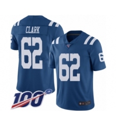 Men's Indianapolis Colts #62 Le'Raven Clark White Vapor Untouchable Limited Player 100th Season Football Jersey