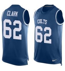Men's Nike Indianapolis Colts #62 Le'Raven Clark Limited Royal Blue Player Name & Number Tank Top NFL Jersey