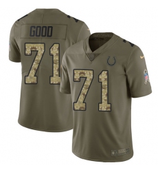 Men's Nike Indianapolis Colts #71 Denzelle Good Limited Olive/Camo 2017 Salute to Service NFL Jersey