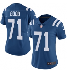 Women's Nike Indianapolis Colts #71 Denzelle Good Elite Royal Blue Team Color NFL Jersey