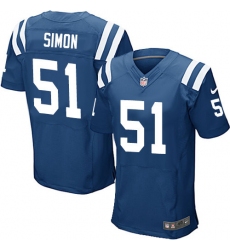 Men's Nike Indianapolis Colts #51 John Simon Elite Royal Blue Team Color NFL Jersey