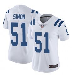 Women's Nike Indianapolis Colts #51 John Simon White Vapor Untouchable Limited Player NFL Jersey