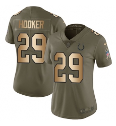 Women's Nike Indianapolis Colts #29 Malik Hooker Limited Olive/Gold 2017 Salute to Service NFL Jersey