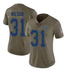 Women's Nike Indianapolis Colts #31 Quincy Wilson Limited Olive 2017 Salute to Service NFL Jersey