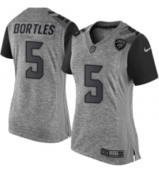 Women's Nike Jacksonville Jaguars #5 Blake Bortles Limited Gray Gridiron NFL Jersey