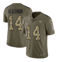 Men's Nike Jacksonville Jaguars #14 Justin Blackmon Limited Olive/Camo 2017 Salute to Service NFL Jersey