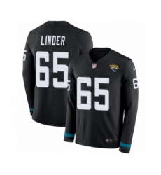 Men's Nike Jacksonville Jaguars #65 Brandon Linder Limited Black Therma Long Sleeve NFL Jersey