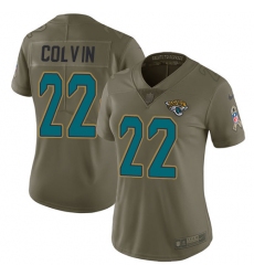 Women's Nike Jacksonville Jaguars #22 Aaron Colvin Limited Olive 2017 Salute to Service NFL Jersey