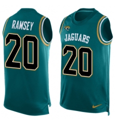 Men's Nike Jacksonville Jaguars #20 Jalen Ramsey Limited Teal Green Player Name & Number Tank Top NFL Jersey