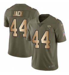 Men's Nike Jacksonville Jaguars #44 Myles Jack Limited Olive/Gold 2017 Salute to Service NFL Jersey