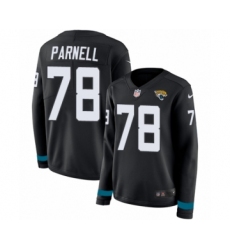 Women's Nike Jacksonville Jaguars #78 Jermey Parnell Limited Black Therma Long Sleeve NFL Jersey