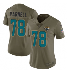 Women's Nike Jacksonville Jaguars #78 Jermey Parnell Limited Olive 2017 Salute to Service NFL Jersey