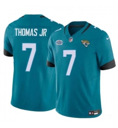 Men's Jacksonville Jaguars #7 Brian Thomas Jr Teal 2024 Draft Vapor Untouchable Limited Stitched Jersey