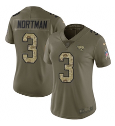 Women's Nike Jacksonville Jaguars #3 Brad Nortman Limited Olive/Camo 2017 Salute to Service NFL Jersey