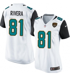Women's Nike Jacksonville Jaguars #81 Mychal Rivera Game White NFL Jersey