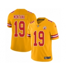 Men's Kansas City Chiefs #19 Joe Montana Limited Gold Inverted Legend Football Jersey