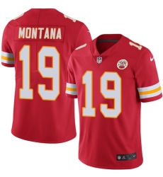 Men's Nike Kansas City Chiefs #19 Joe Montana Red Team Color Vapor Untouchable Limited Player NFL Jersey