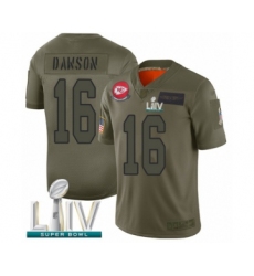 Youth Kansas City Chiefs #16 Len Dawson Limited Olive 2019 Salute to Service Super Bowl LIV Bound Football Jersey