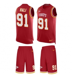Men's Nike Kansas City Chiefs #91 Tamba Hali Limited Red Tank Top Suit NFL Jersey