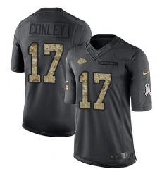 Men's Nike Kansas City Chiefs #17 Chris Conley Limited Black 2016 Salute to Service NFL Jersey