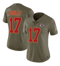 Women's Nike Kansas City Chiefs #17 Chris Conley Limited Olive 2017 Salute to Service NFL Jersey