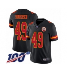 Men's Kansas City Chiefs #49 Daniel Sorensen Limited Black Rush Vapor Untouchable 100th Season Football Jersey