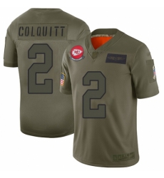Women's Kansas City Chiefs #2 Dustin Colquitt Limited Camo 2019 Salute to Service Football Jersey