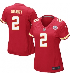 Women's Nike Kansas City Chiefs #2 Dustin Colquitt Game Red Team Color NFL Jersey
