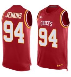 Men's Nike Kansas City Chiefs #94 Jarvis Jenkins Limited Red Player Name & Number Tank Top NFL Jersey