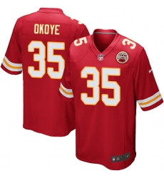 Men's Nike Kansas City Chiefs #35 Christian Okoye Game Red Team Color NFL Jersey