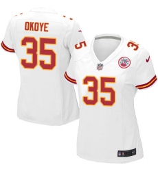 Women's Nike Kansas City Chiefs #35 Christian Okoye Game White NFL Jersey