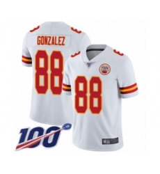 Men's Kansas City Chiefs #88 Tony Gonzalez White Vapor Untouchable Limited Player 100th Season Football Jersey