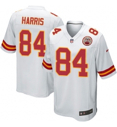 Men's Nike Kansas City Chiefs #84 Demetrius Harris Game White NFL Jersey