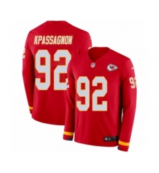 Youth Nike Kansas City Chiefs #92 Tanoh Kpassagnon Limited Red Therma Long Sleeve NFL Jersey
