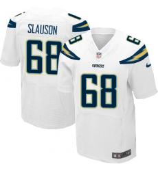 Men's Nike Los Angeles Chargers #68 Matt Slauson Elite White NFL Jersey